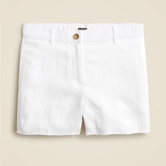 NWT J CREW 3" Harbor short in linen in white - Picture 4 of 6